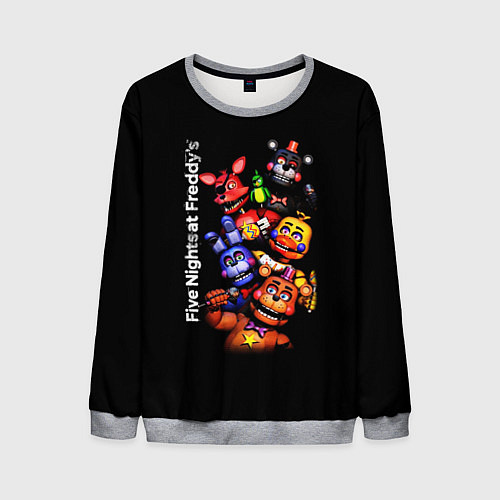 Мужской свитшот Five Nights at Freddys - FNAF - персонажи игры / 3D-Меланж – фото 1