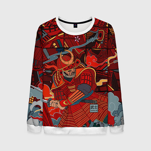 Мужской свитшот Инстинкт Самурая / 3D-Белый – фото 1