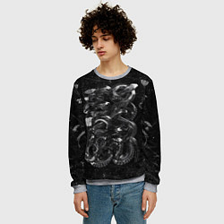 Свитшот мужской Чб Блестящая Змея Snake Shine, цвет: 3D-меланж — фото 2