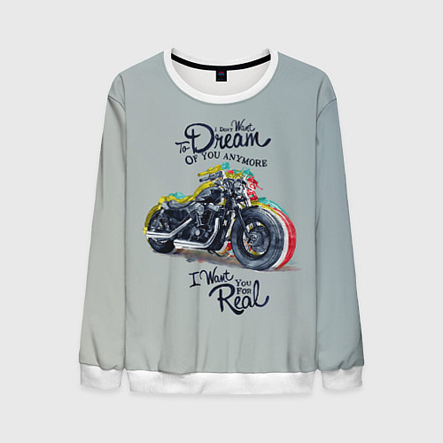 Мужской свитшот Moto Dream / 3D-Белый – фото 1