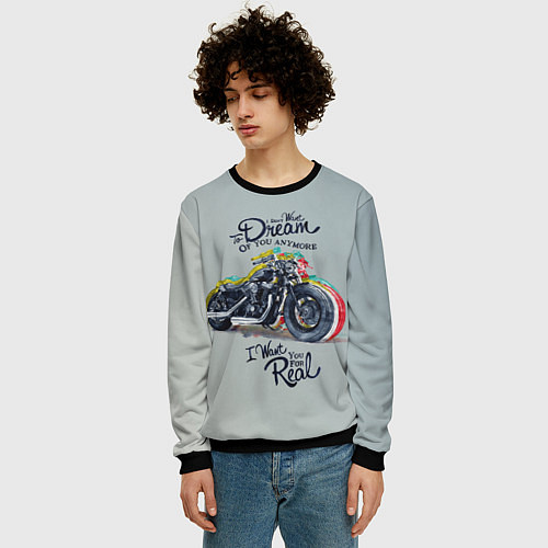 Мужской свитшот Moto Dream / 3D-Черный – фото 3
