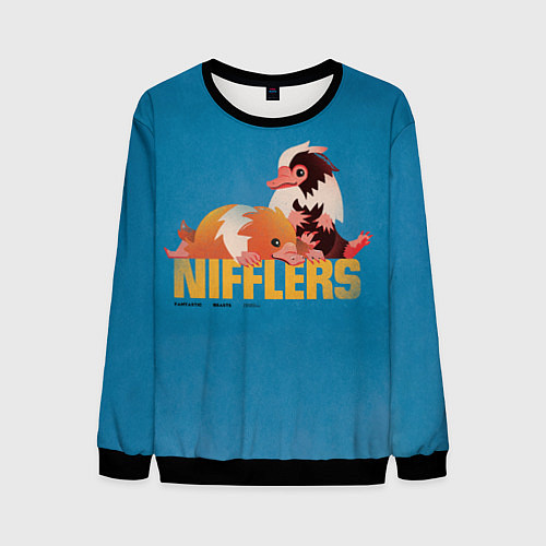 Мужской свитшот Фантастические Твари Nifflers / 3D-Черный – фото 1