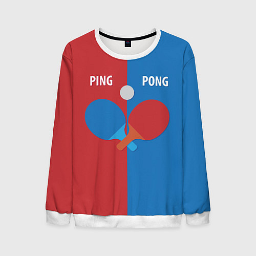 Мужской свитшот PING PONG теннис / 3D-Белый – фото 1