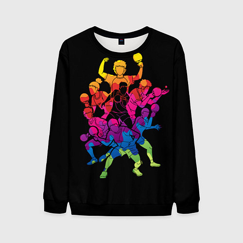 Мужской свитшот Игра в Пинг-Понг / 3D-Черный – фото 1