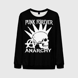 Свитшот мужской PUNK FOREVER ANARCHY, цвет: 3D-черный