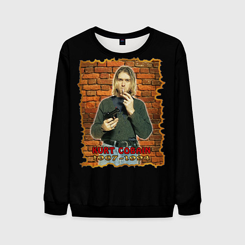 Мужской свитшот Kurt Cobain 1967 - 1994 / 3D-Черный – фото 1