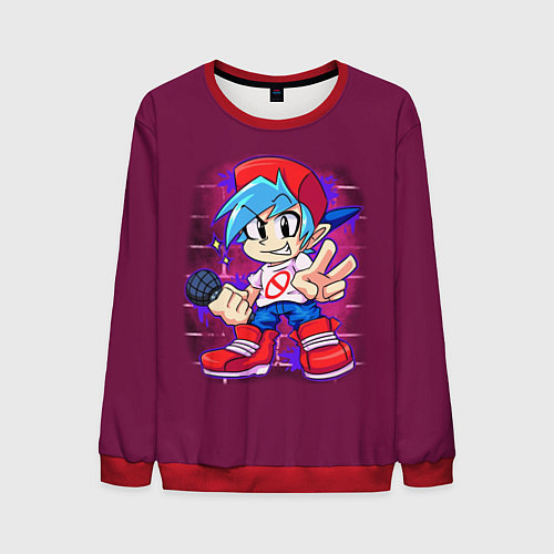 Мужской свитшот Бойфренд Boyfriend FNF / 3D-Красный – фото 1