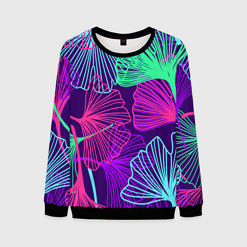 Мужской свитшот Neon color pattern Fashion 2023 / 3D-Черный – фото 1