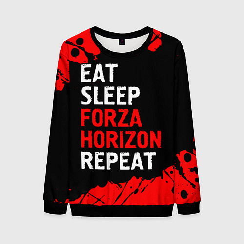 Мужской свитшот Eat Sleep Forza Horizon Repeat Краска / 3D-Черный – фото 1