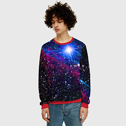 Свитшот мужской Открытый космос Star Neon, цвет: 3D-красный — фото 2