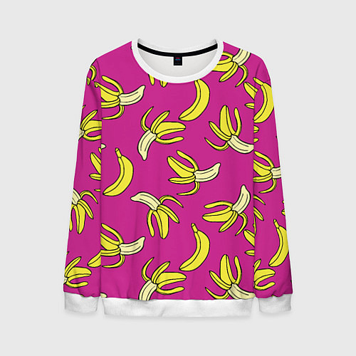 Мужской свитшот Banana pattern Summer Color / 3D-Белый – фото 1