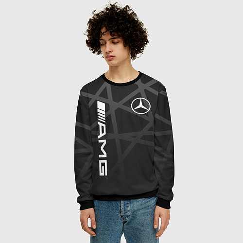 Мужской свитшот MERCEDES - BENZ МЕРСЕДЕС / 3D-Черный – фото 3