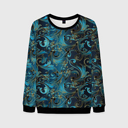 Свитшот мужской Blue Abstract Узоры, цвет: 3D-черный