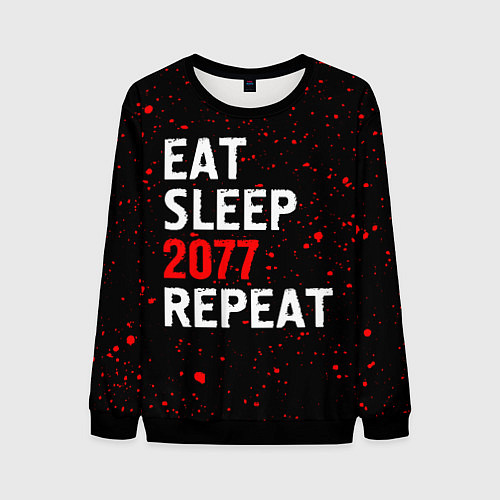Мужской свитшот Eat Sleep 2077 Repeat Краска / 3D-Черный – фото 1