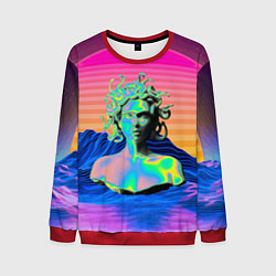 Мужской свитшот Gorgon Medusa Vaporwave Neon Mountains