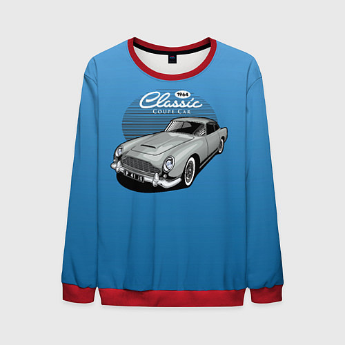Мужской свитшот Blue retro car / 3D-Красный – фото 1