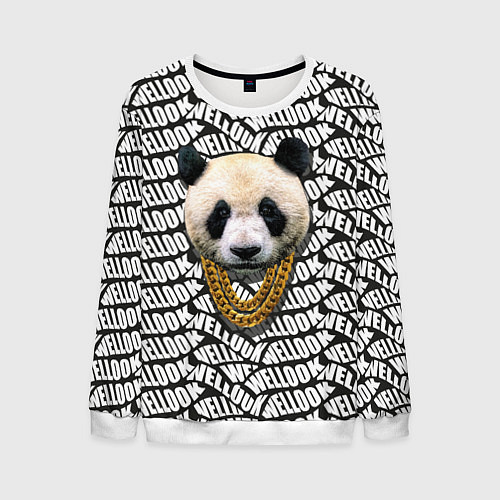 Мужской свитшот Panda Look / 3D-Белый – фото 1