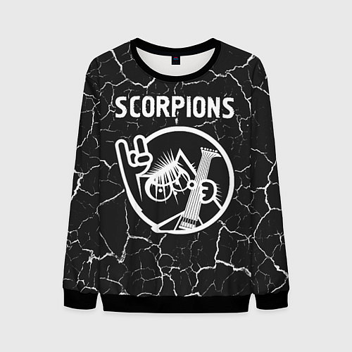 Мужской свитшот Scorpions КОТ Трещины / 3D-Черный – фото 1