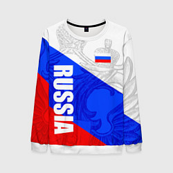 Свитшот мужской RUSSIA - SPORTWEAR - ТРИКОЛОР, цвет: 3D-белый