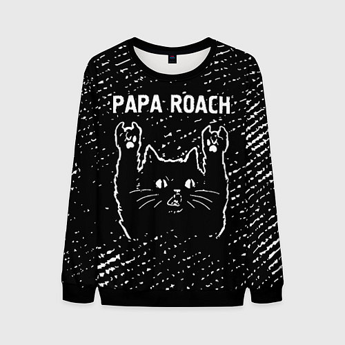 Мужской свитшот Papa Roach Rock Cat / 3D-Черный – фото 1