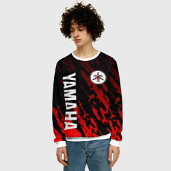Свитшот мужской Yamaha - Красные пятна, цвет: 3D-белый — фото 2