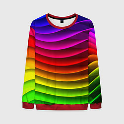 Свитшот мужской Color line neon pattern Abstraction Summer 2023, цвет: 3D-красный