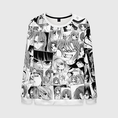 Мужской свитшот Когда плачут цикады pattern / 3D-Белый – фото 1