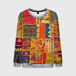 Свитшот мужской Пэчворк Лоскутное одеяло Patchwork Quilt, цвет: 3D-меланж