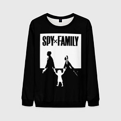 Свитшот мужской Spy x Family: Семья шпиона черно-белая, цвет: 3D-черный