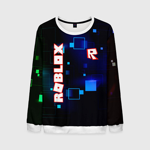 Мужской свитшот ROBLOX неоновые кубики / 3D-Белый – фото 1