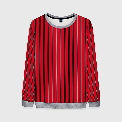 Мужской свитшот Красно-черный узор в полоску / 3D-Меланж – фото 1