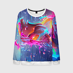 Свитшот мужской Neon splashes, цвет: 3D-белый