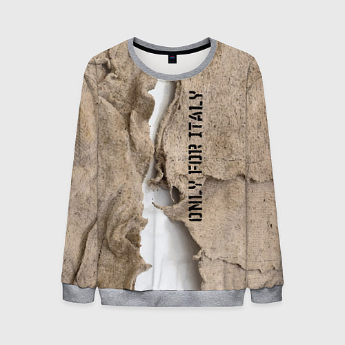 Мужской свитшот Только для Италии Мешковина Рваньё Only for Italy / 3D-Меланж – фото 1