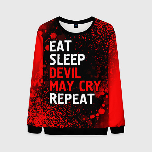 Мужской свитшот Eat Sleep Devil May Cry Repeat Арт / 3D-Черный – фото 1