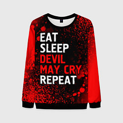 Свитшот мужской Eat Sleep Devil May Cry Repeat Арт, цвет: 3D-черный