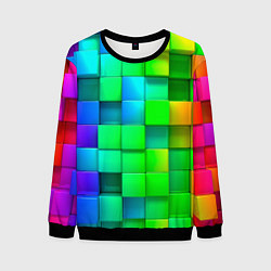 Мужской свитшот РАЗНОЦВЕТНЫЕ КУБИКИ MULTICOLORED CUBES