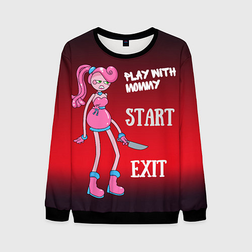 Мужской свитшот Длинноногая мама с ножом / 3D-Черный – фото 1