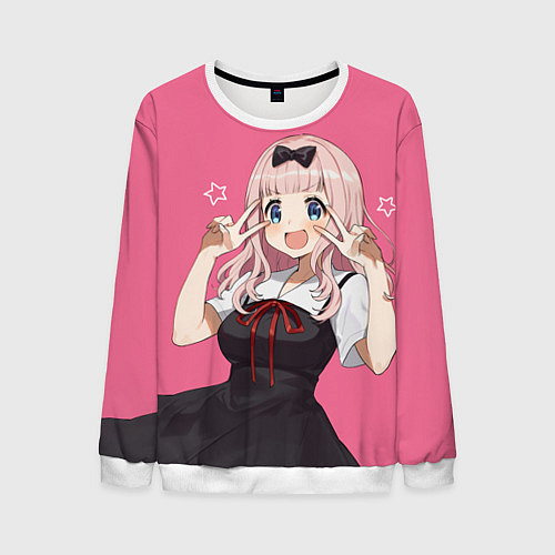 Мужской свитшот Чика на позитиве / 3D-Белый – фото 1