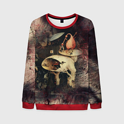 Свитшот мужской Иероним Босх Сад земных наслаждений Фрагмент Hiero, цвет: 3D-красный