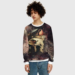 Свитшот мужской Иероним Босх Сад земных наслаждений Фрагмент Hiero, цвет: 3D-белый — фото 2