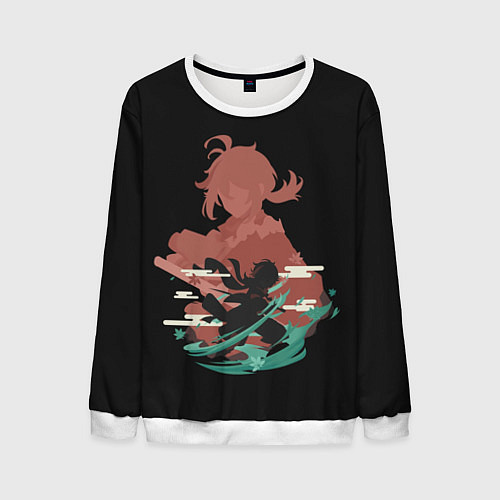 Мужской свитшот KAZUHA GENSHIN IMPACT / 3D-Белый – фото 1