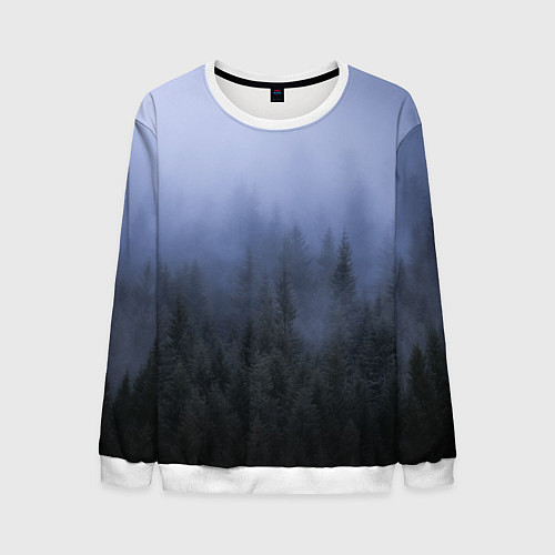 Мужской свитшот Лес в ночи / 3D-Белый – фото 1
