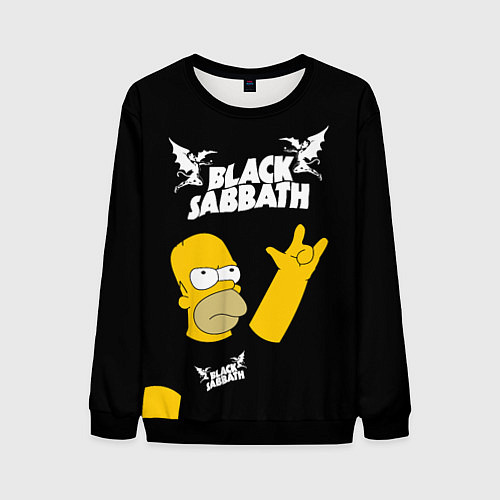 Мужской свитшот Black Sabbath Гомер Симпсон Simpsons / 3D-Черный – фото 1