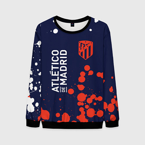 Мужской свитшот ATLETICO MADRID Брызги / 3D-Черный – фото 1