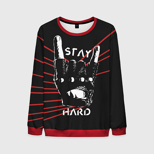 Мужской свитшот Stay hard / 3D-Красный – фото 1