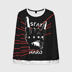 Свитшот мужской Stay hard, цвет: 3D-белый