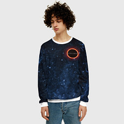 Свитшот мужской Stellaris Black Hole Logo, цвет: 3D-белый — фото 2