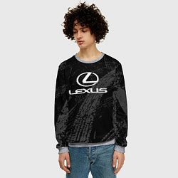 Свитшот мужской Lexus - следы шин, цвет: 3D-меланж — фото 2
