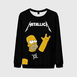 Свитшот мужской Metallica Гомер Симпсон рокер, цвет: 3D-черный