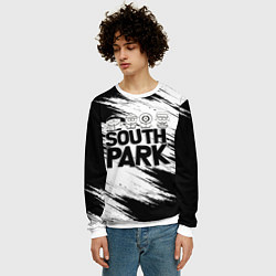 Свитшот мужской Южный парк - персонажи и логотип South Park, цвет: 3D-белый — фото 2